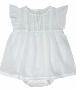 Lace Baby Bodysuit Dress Ecru Zhoe & Tobiah Fashion Baby