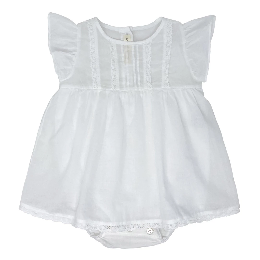 Lace Baby Bodysuit Dress Ecru Zhoe & Tobiah Fashion Baby 1 Lace Baby Bodysuit Dress Ecru Zhoe & Tobiah Fashion Baby