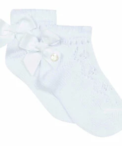 Lace Bow Socks White Tartine et Chocolat Fashion Baby