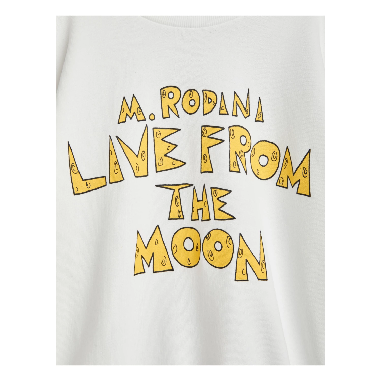 “Live from the Moon” Organic Cotton Sweatshirt Ecru Mini Rodini Fashion Baby, Children 2 “Live from the Moon” Organic Cotton Sweatshirt Ecru Mini Rodini Fashion Baby, Children - Image 2
