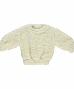 Leatherleaf Sherpa Sweatshirt Cream Poudre Organic Fashion Baby, Children