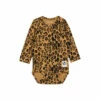 Leopard Print Long-sleeved Babygrow Beige Mini Rodini Fashion Baby