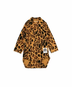 Leopard Print Wrapover Baby Bodysuit Beige Mini Rodini Fashion Baby