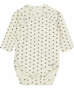 Lierre Organic Cotton Heart Babygrow White Poudre Organic Fashion Baby