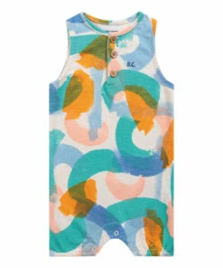 Lightweight Organic Fleece Playsuit Ecru Bobo Choses Fashion Baby