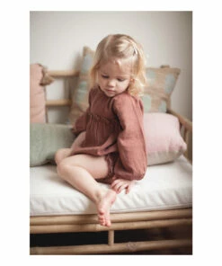 Lily Cotton Muslin Romper Dusty Pink Marlot Paris Fashion Baby 10 Lily Cotton Muslin Romper Dusty Pink Marlot Paris Fashion Baby -Baby Tops Elegant Store lily cotton muslin romper dusty pink marlot paris fashion baby 2