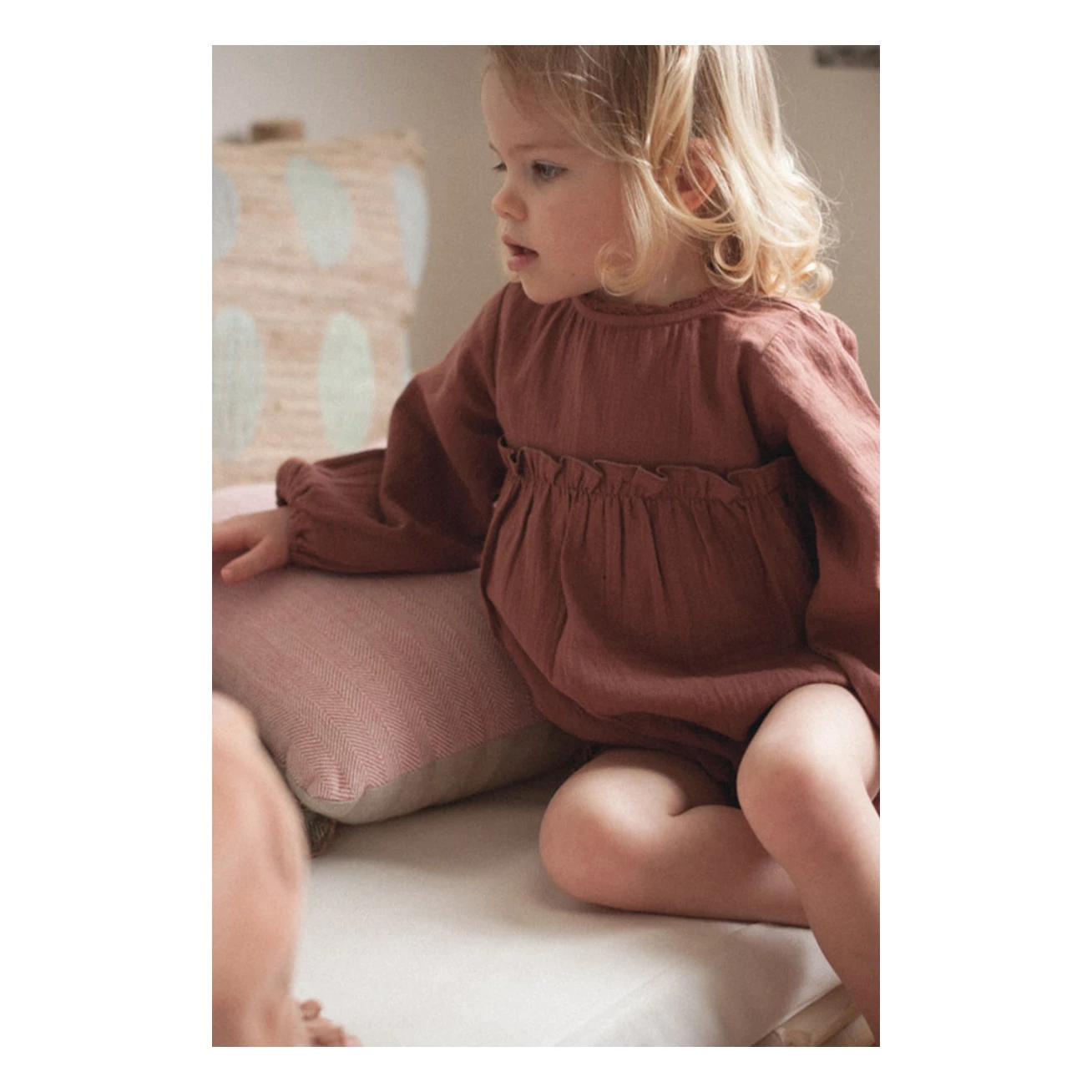 Lily Cotton Muslin Romper Dusty Pink Marlot Paris Fashion Baby 4 Lily Cotton Muslin Romper Dusty Pink Marlot Paris Fashion Baby - Image 4