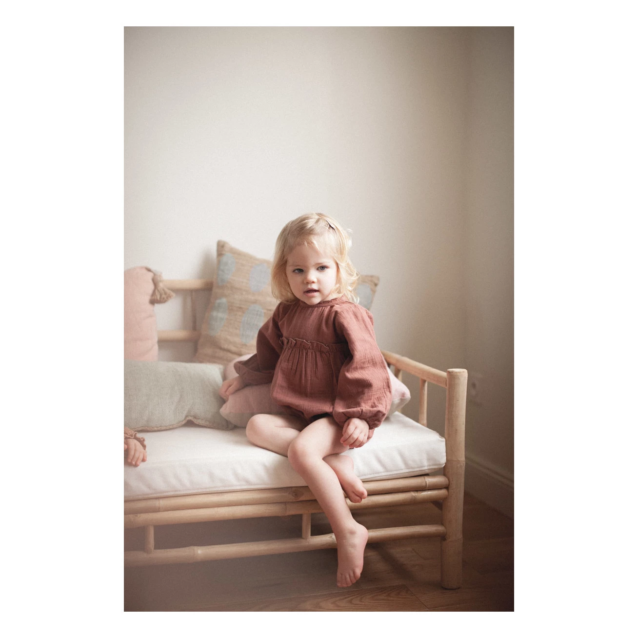 Lily Cotton Muslin Romper Dusty Pink Marlot Paris Fashion Baby 6 Lily Cotton Muslin Romper Dusty Pink Marlot Paris Fashion Baby - Image 6