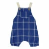 Linen and Cotton Checked Overalls Navy blue Zhoe & Tobiah Fashion Baby