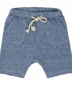Linen and Cotton Striped Shorts Blue Zhoe & Tobiah Fashion Baby