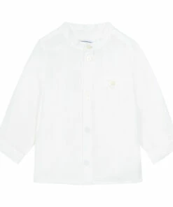 Linen Kurta Shirt Ecru Tartine et Chocolat Fashion Baby