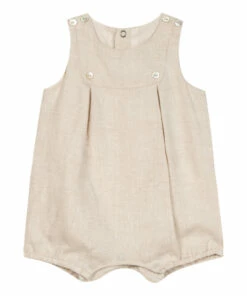 Linen Romper Beige Tartine et Chocolat Fashion Baby