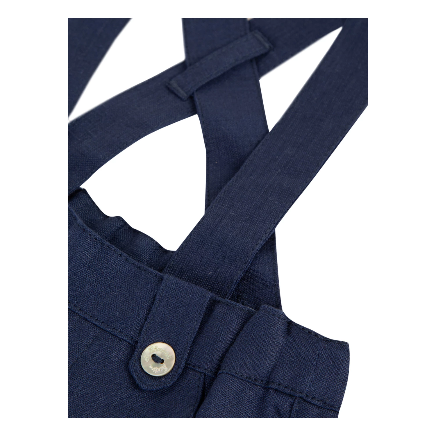 Linen Suspender Trousers Navy blue Tartine et Chocolat Fashion Baby 2 Linen Suspender Trousers Navy blue Tartine et Chocolat Fashion Baby - Image 2
