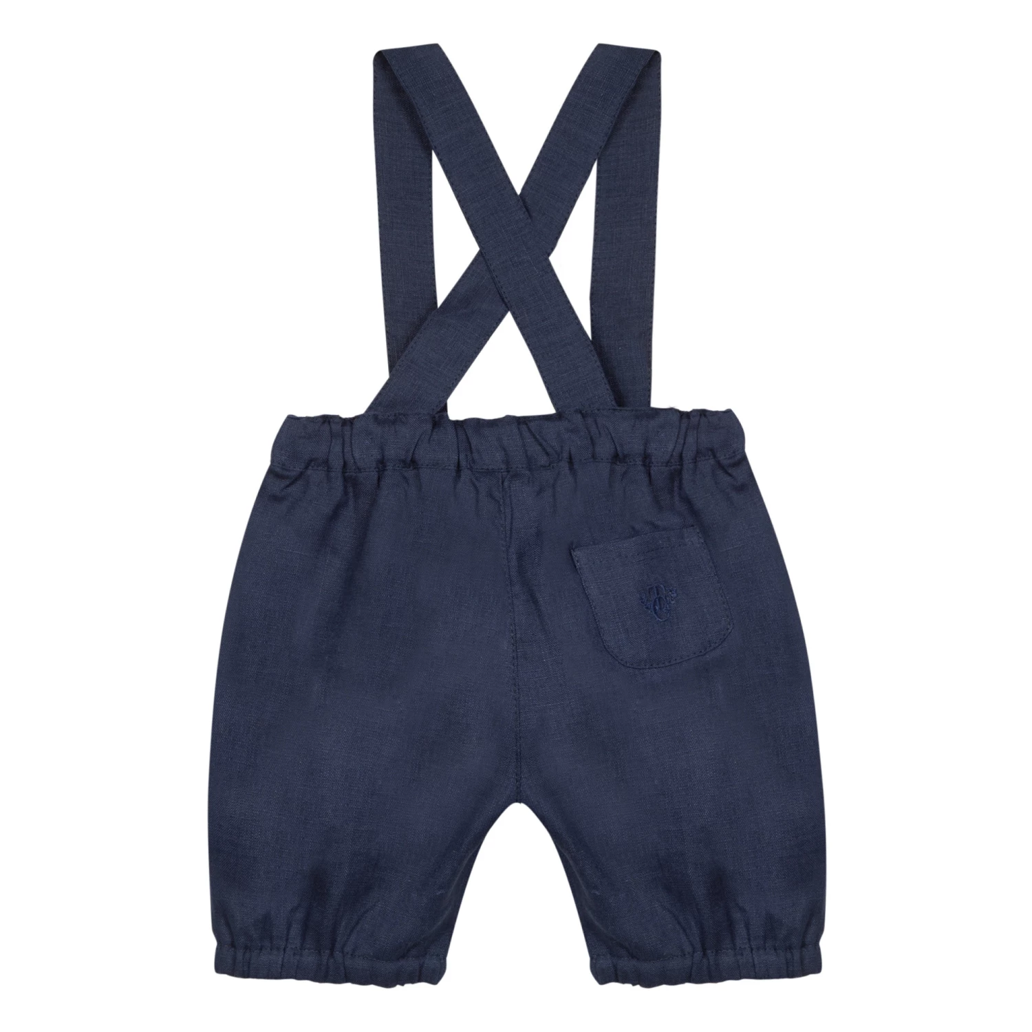 Linen Suspender Trousers Navy blue Tartine et Chocolat Fashion Baby 3 Linen Suspender Trousers Navy blue Tartine et Chocolat Fashion Baby - Image 3