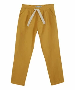 Linen Trousers Yellow Emile et Ida Fashion Baby, Children