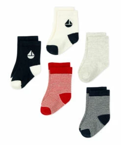Little Boat Socks - Set of 4 Navy blue Petit Bateau Fashion Baby