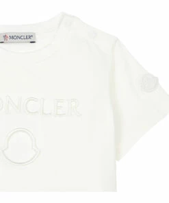 Logo T-shirt White Moncler Fashion Baby 4 Logo T-shirt White Moncler Fashion Baby -Baby Tops Elegant Store logo t shirt white moncler fashion baby 1