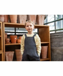 Lou Linen Overalls Charcoal grey Matona Fashion Baby, Children -Baby Tops Elegant Store lou linen overalls charcoal grey matona fashion baby children 6