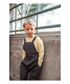 Lou Linen Overalls Charcoal grey Matona Fashion Baby, Children -Baby Tops Elegant Store lou linen overalls charcoal grey matona fashion baby children 8