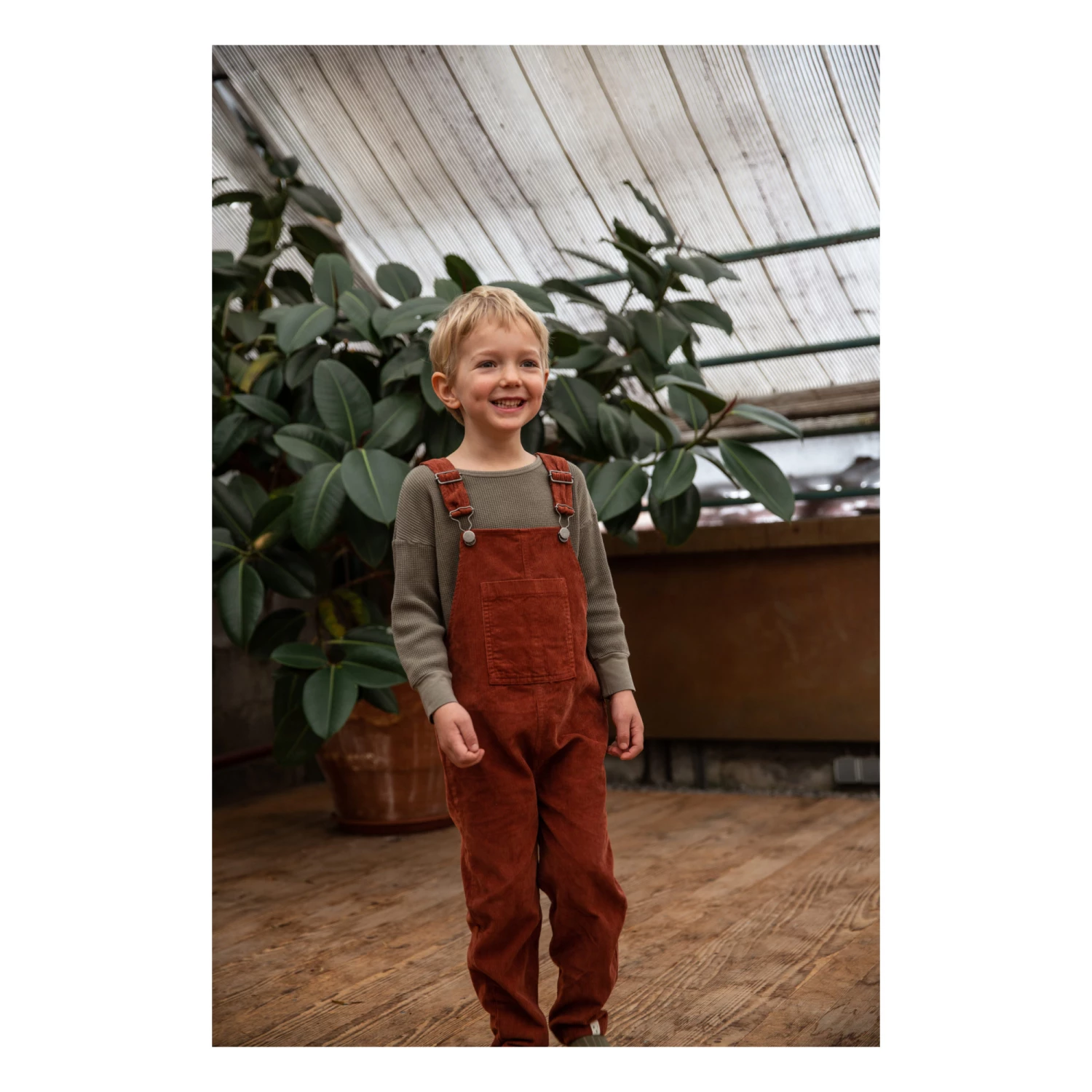Luka Organic Cotton Corduroy Overalls Brick red Matona Fashion Baby, Children 2 Luka Organic Cotton Corduroy Overalls Brick red Matona Fashion Baby, Children - Image 2