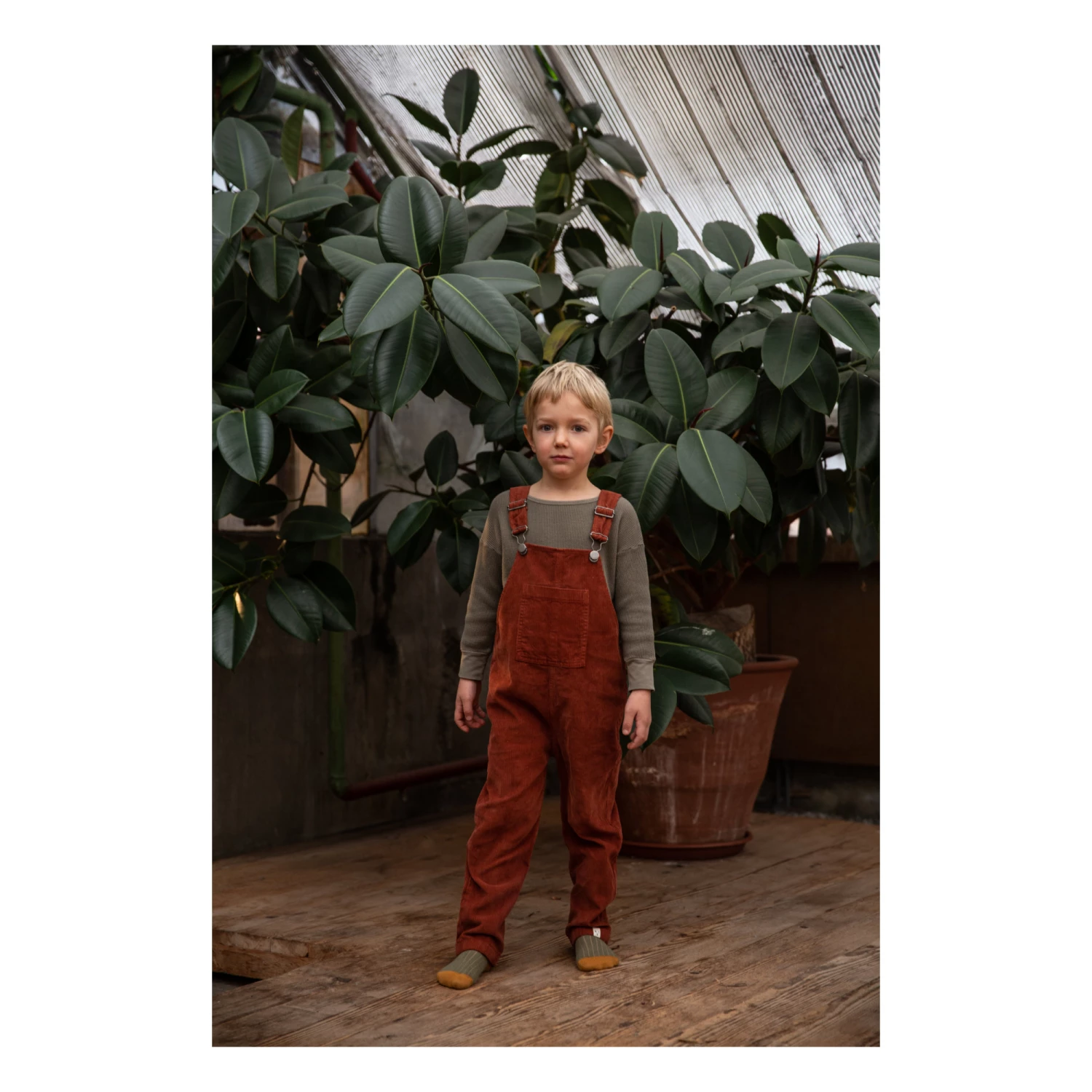 Luka Organic Cotton Corduroy Overalls Brick red Matona Fashion Baby, Children 3 Luka Organic Cotton Corduroy Overalls Brick red Matona Fashion Baby, Children - Image 3