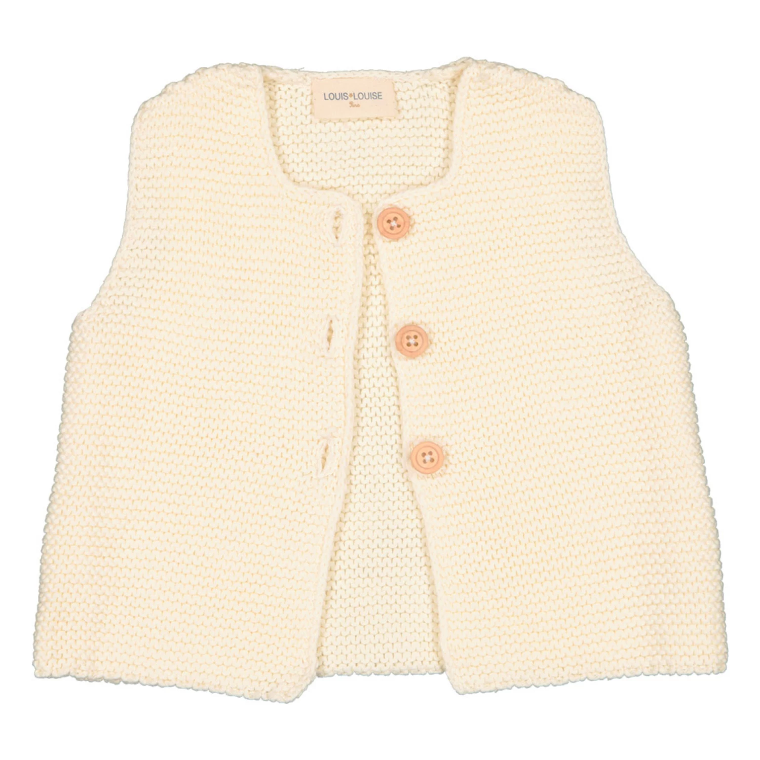 Lulu Purl Knit Vest Ecru Louis Louise Fashion Baby 2 Lulu Purl Knit Vest Ecru Louis Louise Fashion Baby - Image 2