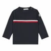 Maglia Long Sleeved T-Shirt Navy blue Moncler Fashion Baby, Children