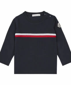 Maglia Long Sleeved T-Shirt Navy blue Moncler Fashion Baby, Children