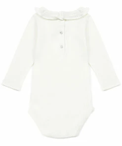 Mail Organic Cotton Collar Babygrow Ecru Bonton Fashion Baby -Baby Tops Elegant Store mail organic cotton collar babygrow ecru bonton fashion baby 2