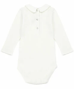 Mail Organic Cotton Collar Babygrow Ecru Bonton Fashion Baby -Baby Tops Elegant Store mail organic cotton collar babygrow ecru bonton fashion baby 5