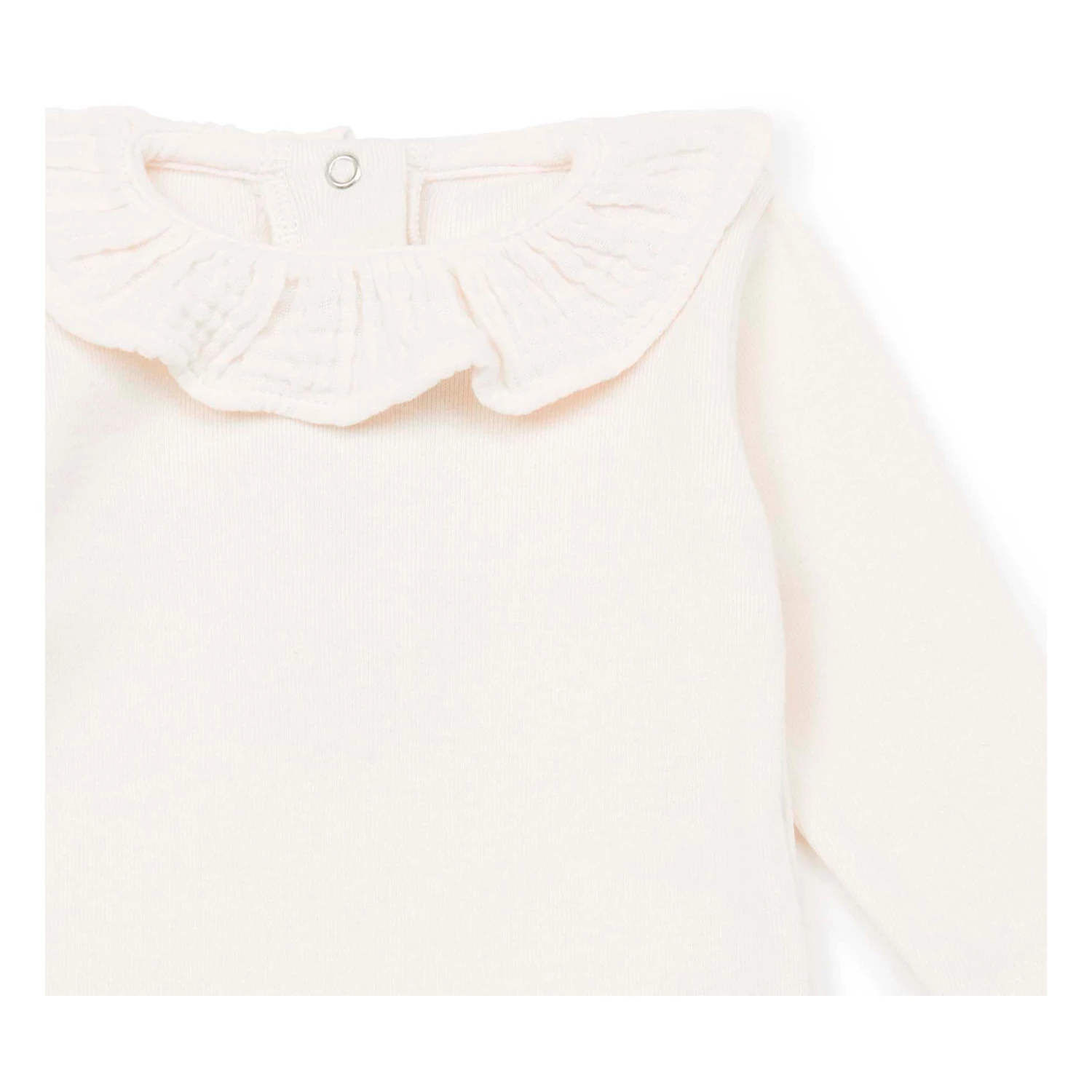 Mail Organic Cotton Frill Collar Babygrow Pale pink Bonton Fashion Baby 2 Mail Organic Cotton Frill Collar Babygrow Pale pink Bonton Fashion Baby - Image 2