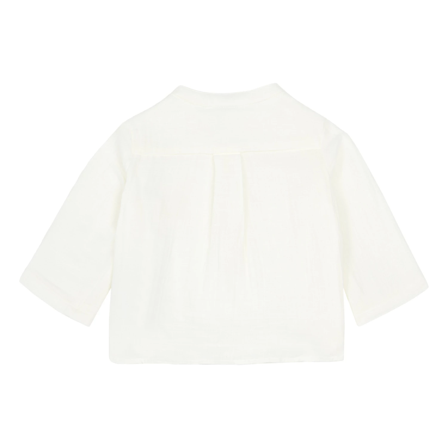 Matt Cotton Muslin Kurta Shirt Ecru Bonton Fashion Baby 2 Matt Cotton Muslin Kurta Shirt Ecru Bonton Fashion Baby - Image 2