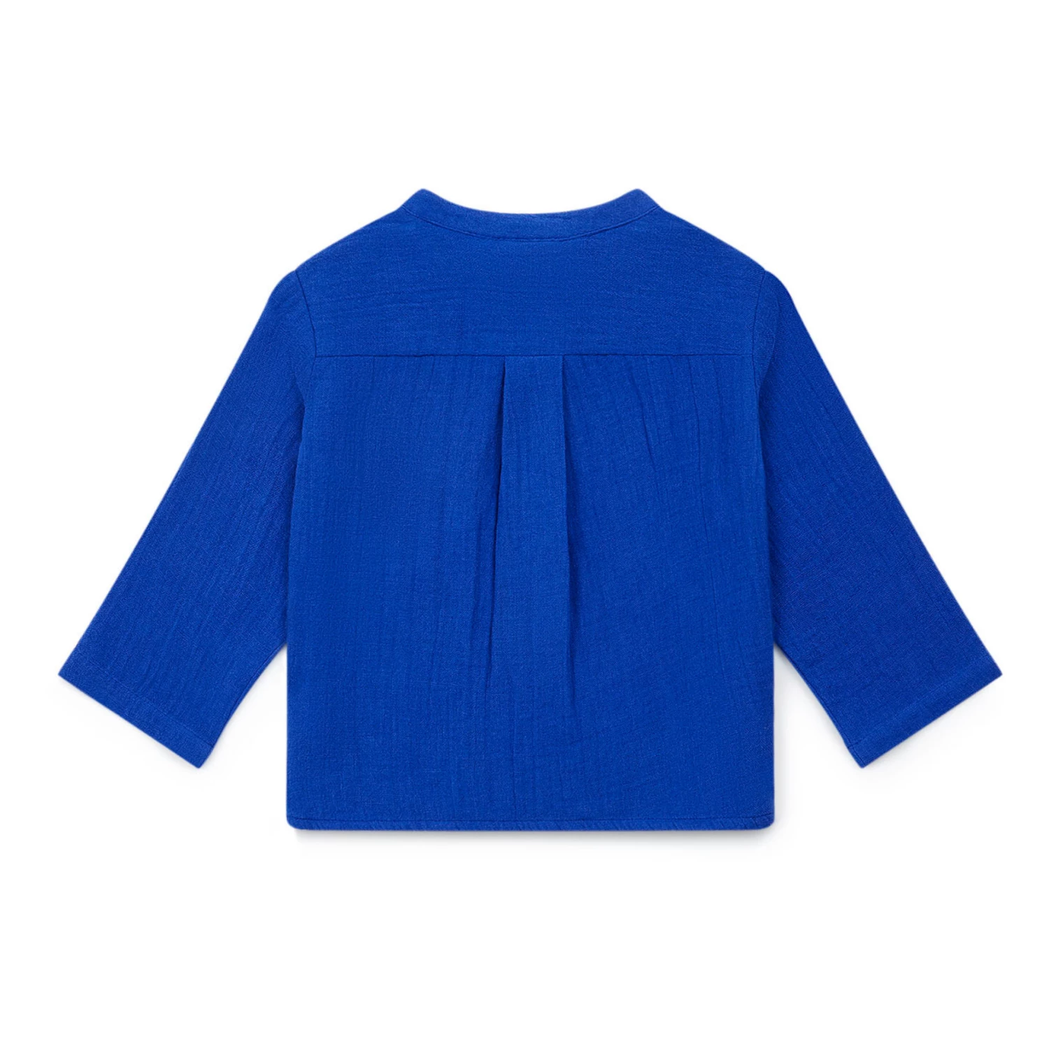 Matt Organic Cotton Muslin Kurta Shirt Blue Bonton Fashion Baby 3 Matt Organic Cotton Muslin Kurta Shirt Blue Bonton Fashion Baby - Image 3