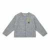 Merino and Embroidered Cotton Cardigan Grey Bonton Fashion Baby
