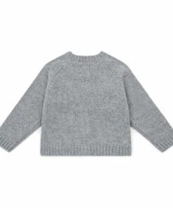 Merino and Embroidered Cotton Cardigan Grey Bonton Fashion Baby 5 Merino and Embroidered Cotton Cardigan Grey Bonton Fashion Baby -Baby Tops Elegant Store merino and embroidered cotton cardigan grey bonton fashion baby 2