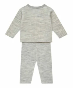 Merino Wool Wrapover Cardigan + Leggings Grey Bonton Fashion Baby -Baby Tops Elegant Store merino wool wrapover cardigan leggings grey bonton fashion baby 2