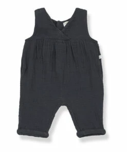 Milena Double Cotton Muslin Jumpsuit Carbon 1+ in the family Fashion Baby, Children 5 Milena Double Cotton Muslin Jumpsuit Carbon 1+ in the family Fashion Baby, Children -Baby Tops Elegant Store milena double cotton muslin jumpsuit carbon 1 in the family fashion baby children 2
