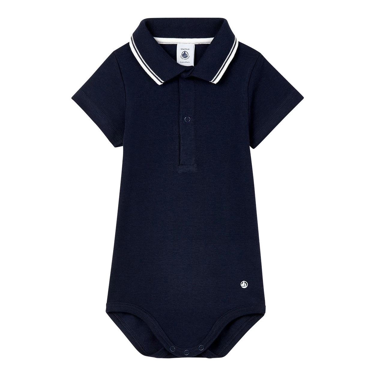 Mileno Polo Playsuit Navy blue Petit Bateau Fashion Baby 1 Mileno Polo Playsuit Navy blue Petit Bateau Fashion Baby