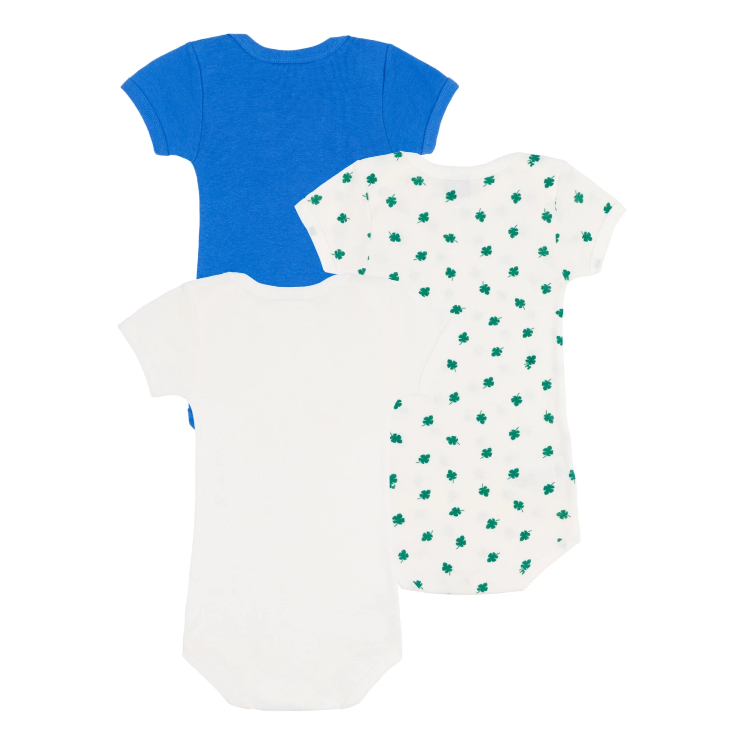 Mini Palmito Organic Cotton Baby Bodysuits - Set of 3 Blue Petit Bateau Fashion Baby 3 Mini Palmito Organic Cotton Baby Bodysuits - Set of 3 Blue Petit Bateau Fashion Baby - Image 3