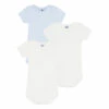 Ministar Organic Cotton Baby Bodysuits - Set of 3 White Petit Bateau Fashion Baby, Children
