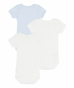 Ministar Organic Cotton Baby Bodysuits - Set of 3 White Petit Bateau Fashion Baby, Children 5 Ministar Organic Cotton Baby Bodysuits - Set of 3 White Petit Bateau Fashion Baby, Children -Baby Tops Elegant Store ministar organic cotton baby bodysuits set of 3 white petit bateau fashion baby children 2