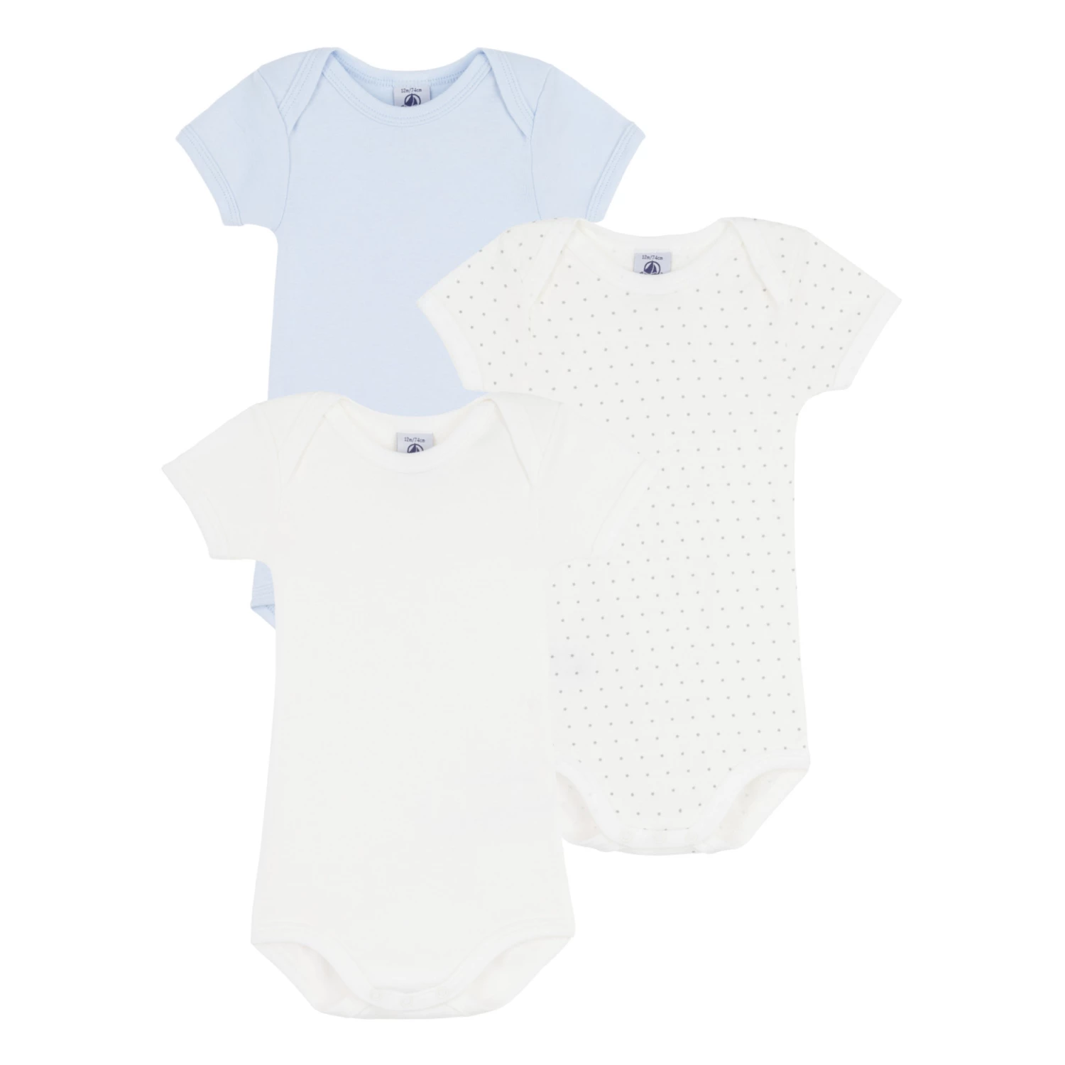 Ministar Organic Cotton Baby Bodysuits - Set of 3 White Petit Bateau Fashion Baby, Children 1 Ministar Organic Cotton Baby Bodysuits - Set of 3 White Petit Bateau Fashion Baby, Children