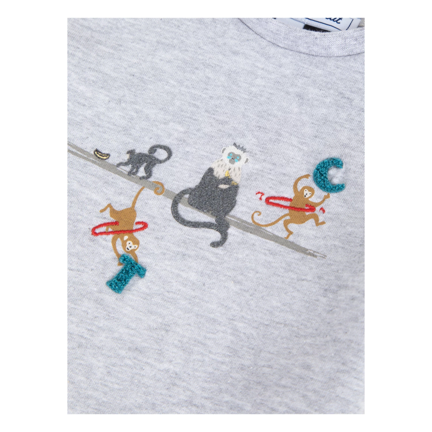 Monkey T-shirt Light grey Tartine et Chocolat Fashion Baby 2 Monkey T-shirt Light grey Tartine et Chocolat Fashion Baby - Image 2