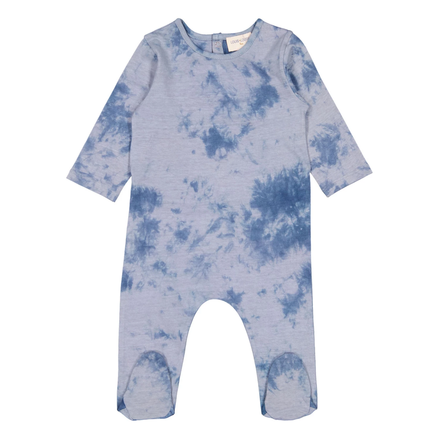 Moon Tie-Dye Jersey Footed Pyjamas Blue Louis Louise Fashion Baby 1 Moon Tie-Dye Jersey Footed Pyjamas Blue Louis Louise Fashion Baby