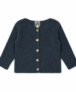 Mouton Organic Cotton Cardigan Charcoal grey Bonton Fashion Baby, Children