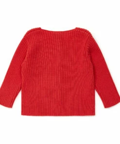 Mouton Organic Cotton Cardigan Red Bonton Fashion Baby, Children -Baby Tops Elegant Store mouton organic cotton cardigan red bonton fashion baby children 2