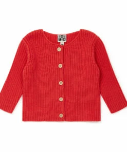 Mouton Organic Cotton Cardigan Red Bonton Fashion Baby, Children