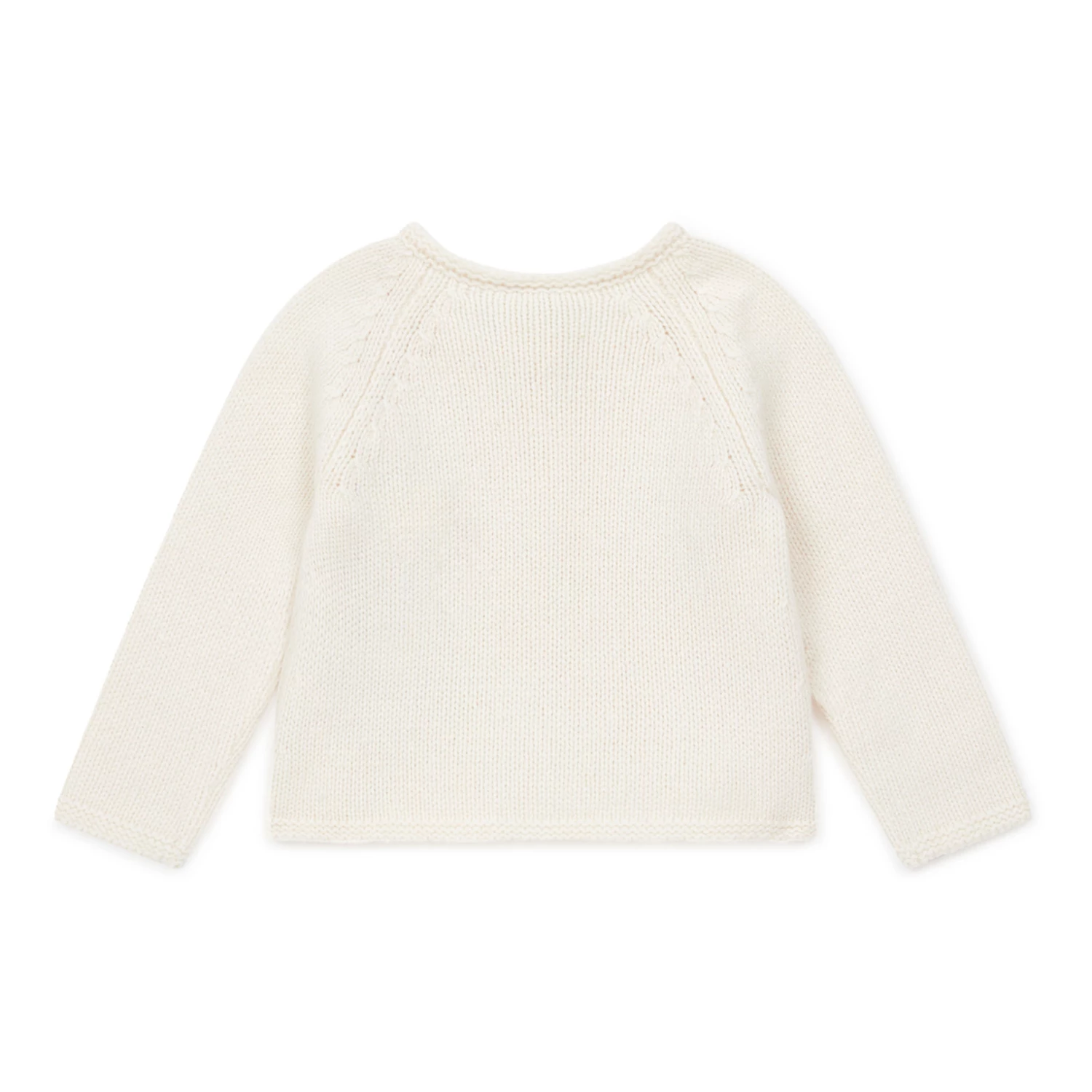 Mulot Merino Wool Cardigan Ecru Bonton Fashion Baby 3 Mulot Merino Wool Cardigan Ecru Bonton Fashion Baby - Image 3