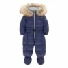 New Jean down jumpsuit Navy blue Moncler Fashion Baby
