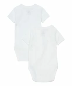 Newborn Crossbody Playsuits - Set of 2 White Petit Bateau Fashion Baby -Baby Tops Elegant Store newborn crossbody playsuits set of 2newborn crossbody playsuits set of 2 white petit bateau fashion baby 2